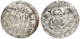 Latvia Livonia 1 Solidus (1654) Suceava. Obverse: Crowned C with Vasa arms within inner circle. Reverse: FW monogram; date in legend. Copper Silvered....