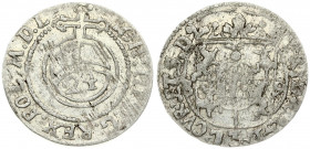 Latvia Courland 1/24 Thaler 1689 Mitawa. Friedrich Casimir Kettler(1682-1689). Obverse: Square shield; divided at bottom; arms of Kettler in crown abo...