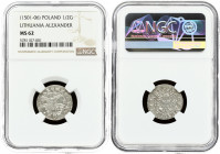 Lithuania 1/2 Grosz (1501-1506) Vilnius. Alexander Jagiellon (1492–1506) Coins undated; Vilnius. Obverse: Vytis the legend of the Ministry of National...