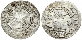 Lithuania 1/2 Grosz (1501-1506) Vilnius. Alexander Jagiellon (1501–1506); Lithuanian coins undated; Vilnius. Obverse: Vytis the legend of the Ministry...