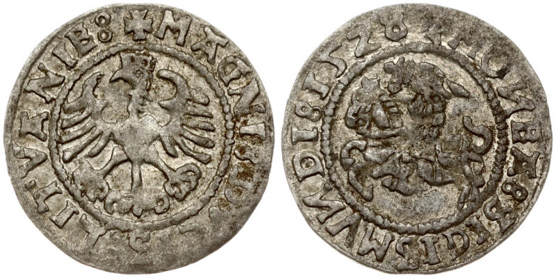 Lithuania 1/2 Grosz 1528 Vilnius. Sigismund I the Old (1506-1548). Obverse Lette...