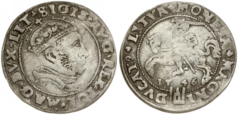 Lithuania 1 Grosz 1546 Vilnius. Sigismund II Augustus (1545-1572). Lithuanian co...