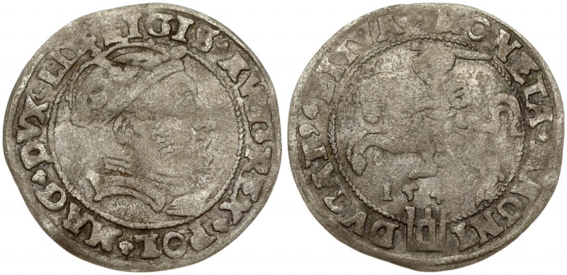 Lithuania 1 Grosz 1546 Vilnius. Sigismund II Augustus (1545-1572). Obverse: Crow...