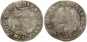 Lithuania 1 Grosz 1546 Vilnius. Sigismund II Augustus (1545-1572). Obverse: Crowned bust facing right. Reverse: Lithuanian knight on horseback; inscri...
