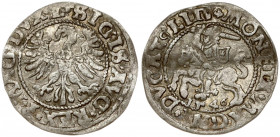Lithuania 1/2 Grosz 1546 Vilnius. Sigismund II Augustus (1545-1572). Obverse Lettering: SIGIS AVG REX PO MAG DVX L. Reverse Lettering: MONETA MAGNI DV...