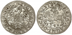 Lithuania 1/2 Grosz 1546 Vilnius. Sigismund II Augustus (1545-1572). Obverse Lettering: SIGIS AVG REX PO MAG DVX LI. Reverse Lettering: MONETA MAGNI D...