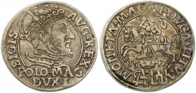Lithuania 1 Grosz 1547 Vilnius. Sigismund II Augustus (1545-1572). Obverse: Crowned bust facing right. Reverse: Lithuanian knight on horseback; date b...