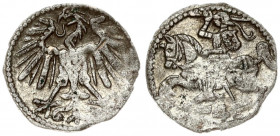 Lithuania 1 Denar 1548 Vilnius. Sigismund II Augustus(1547-1572) Obverse: King on charging horse. Reverse: Eagle. Silver. Ivanauskas 2SA6-4 (RR) RARE