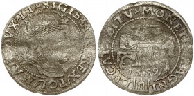 Lithuania 1 Grosz 1559 Vilnius. Sigismund II Augustus (1545-1572). Obverse: Crowned bust facing right. Reverse: Lithuanian knight on horseback; date b...