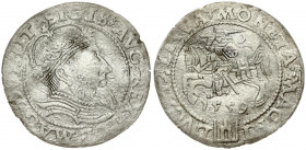 Lithuania 1 Grosz 1559 Vilnius. Sigismund II Augustus (1545-1572). Obverse: Crowned bust facing right. Reverse: Lithuanian knight on horseback; date b...