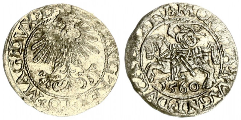 Lithuania 1/2 Grosz 1560 Vilnius. Sigismund II Augustus (1545-1572). Obverse Let...