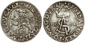 Lithuania 3 Groszy 1562 Vilnius. Sigismund II Augustus (1545-1572) - Lithuanian coins 1562 Vilnius; variety with monogram and Pogon without a shield; ...