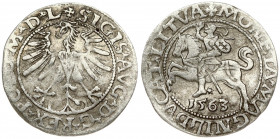 Lithuania 1/2 Grosz 1563 Vilnius. Sigismund II Augustus (1545-1572). Obverse Lettering: SIGIS AVG REX PO MAG DVX LI. Reverse Lettering: MONETA MAGNI D...