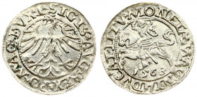 Lithuania 1/2 Grosz 1563 Vilnius. Sigismund II Augustus (1545-1572). Obverse Lettering: SIGIS AVG REX PO MAG DVX L. Reverse Lettering: MONETA MAGNI DV...