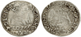 Lithuania 1 Grosz 1566 Tykocin. Sigismund II Augustus (1545-1572). Obverse: Crowned bust facing right. Reverse: Lithuanian knight on horseback; date b...