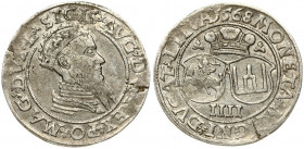 Lithuania 4 Groszy 1568 Vilnius. Sigismund II Augustus (1545-1572) Obverse: Crowned bust of Sigismund August of Poland to the right. Lettering: .SIGIS...
