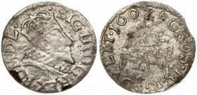 Lithuania 1 Grosz 1607 Vilnius. Sigismund III Vasa (1587-1632). Obverse: Crowned bust right. Reverse: Rider on the horse; value; date. Silver. Ivanaus...