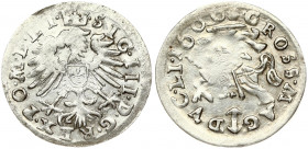 Lithuania 1 Grosz 1609 Vilnius. Sigismund III Vasa (1587-1632). Obverse: Crowned bust of Sigismund III right. Reverse: Vytis on horseback left; date i...
