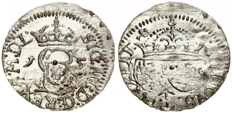 Lithuania 1 Solidus 1615 Vilnius. Sigismund III Vasa (1587-1632). Obverse: Monog...