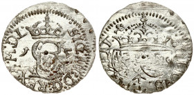 Lithuania 1 Solidus 1615 Vilnius. Sigismund III Vasa (1587-1632). Obverse: Monogram and inscription. Reverse: Coat of arms and inscription. Silver. Iv...