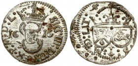 Lithuania 1 Solidus 1616 Vilnius. Sigismund III Vasa (1587-1632). Obverse: Monogram and inscription. Reverse: Coat of arms and inscription. Silver. Iv...