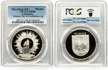 Lithuania Medal Vilnius City of Gediminas (2016). Silver. Weight approx: 22 g. Diameter: 37 mm. PCGS SP68