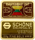 Lithuania Medal European Basketball Championship 2017 EuroBasket. Mintage 500 pcs. Gold 2.5g. (999.9). In original Box with Certificate of Authenticit...