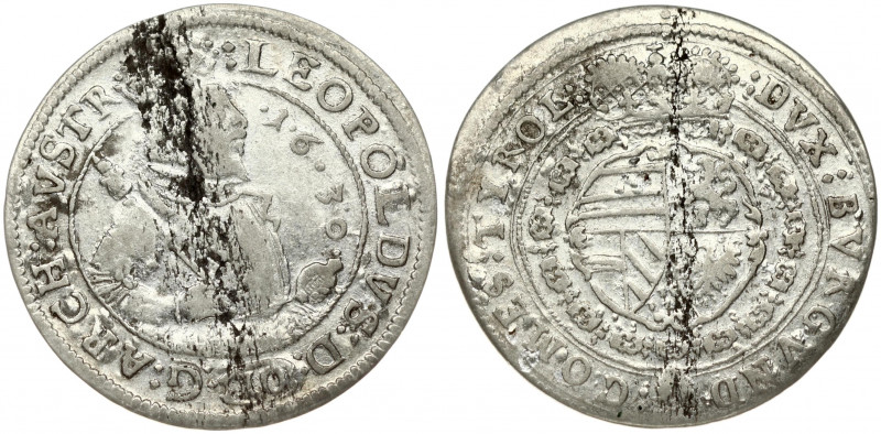 Austria 10 Kreuzer 1630 Leopold(1626-1632). Obverse: Armoured portrait of Leopol...