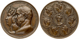 France Medal (1829) Bourbone Family. Medal by Barre (Lous Philippe 1830 -1848 Reunion 11 pieces of Bourbone family 1829. Bronze. Weight approx: 63.06 ...