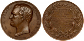 France Medal 1868 Marie-Louis-Pierre Felix Esquirou de Parieu. Borrel 1868. Bronze. Weight approx: 68.5 g. Diameter: 68 mm.