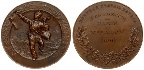 France Medal 1892 French Copper Art Medal by A. Desaide. Le Petit Journal Competition Award. Weight approx: Diameter: 58 mm.