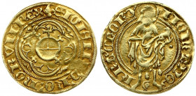 Germany Frankfurt 1 Goldgulden (1418/1429). Sigismund (1410-1437). o.J. (1418/1429). Obverse: Imperial orb in a trefoils with points. Reverse: St. Joh...