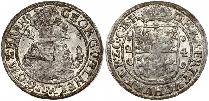 Germany Brandenburg-Prussia 1 Ort 1624 Georg Wilhelm(1619–1640). Obverse: Georg ...