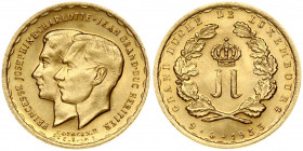 Luxembourg 20 Francs 1953(b) Marriage Commemorative - Prince Jean and Princess Josephine Charlotte. Bruxelles. Obverse: PRINCESSE JOSEPHINE CHARLOTTE ...
