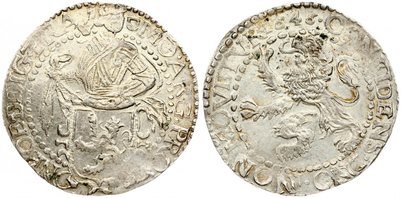 Netherlands UTRECHT 1 Lion Daalder 1646 Obverse: Armored knight looking right ab...