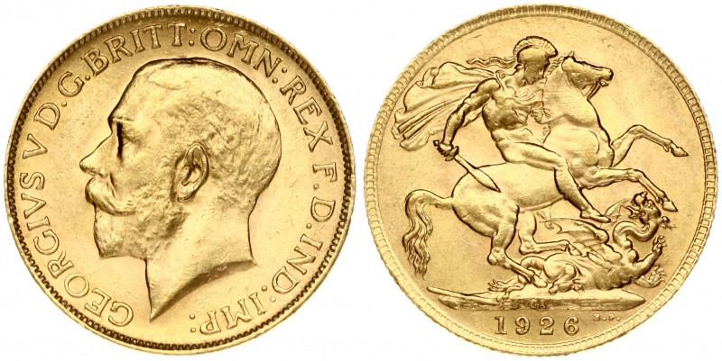 South Africa 1 Sovereign 1926 SA George V(1910-1936). Obverse: Head left. Revers...