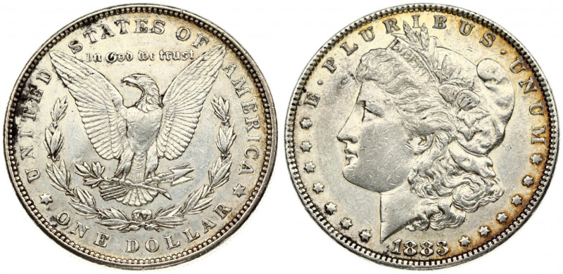 USA 1 Dollar 1883 'Morgan Dollar' Philadelphia. Obverse: Liberty head; facing le...