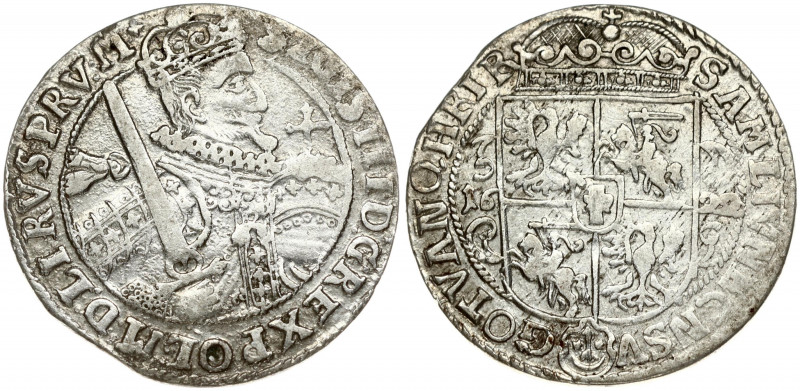 Poland 1 Ort 1622 Bydgoszcz. Sigismund III Vasa (1587-1632). Obverse: Crowned ha...