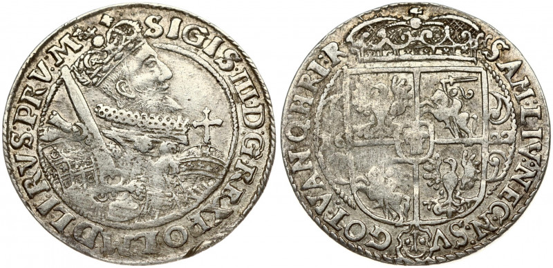 Poland 1 Ort 1622 Bydgoszcz. Sigismund III Vasa (1587-1632). Obverse: Crowned ha...