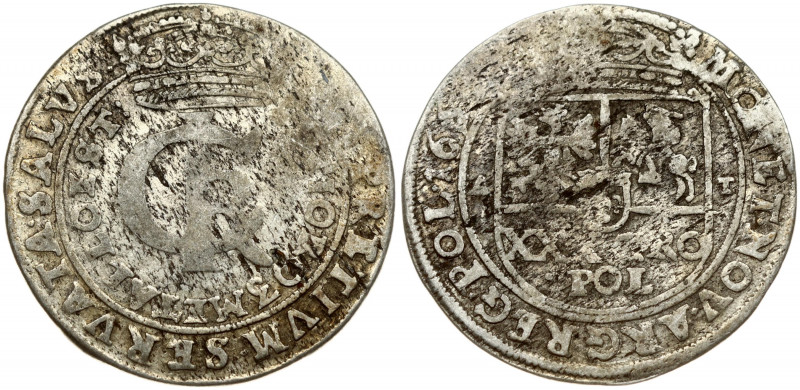 Poland 1 Gulden (Tymf) 166? AT. John II Casimir Vasa (1649–1668). Obverse: Crown...