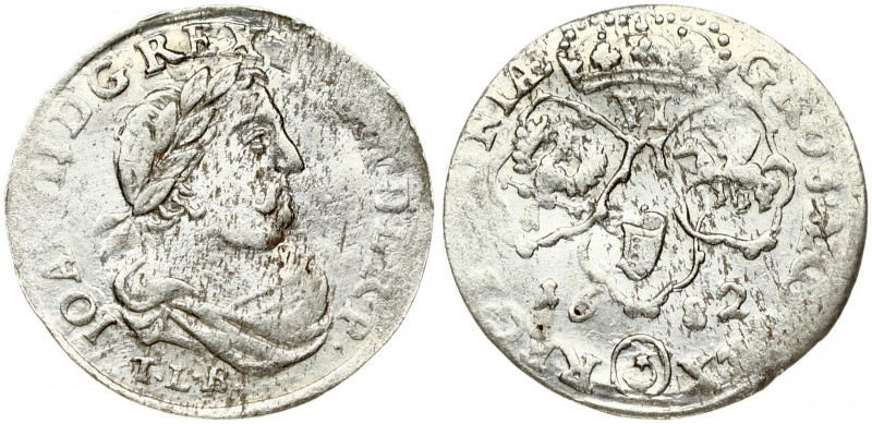 Poland 6 Groszy 1682 TLB John III Sobieski(1674-1696). Obverse: Laureate armored...