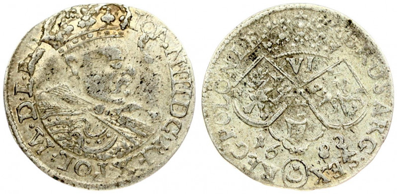 Poland 6 Groszy 1682 Krakow. John III Sobieski(1674-1696). Obverse: Crowned bust...