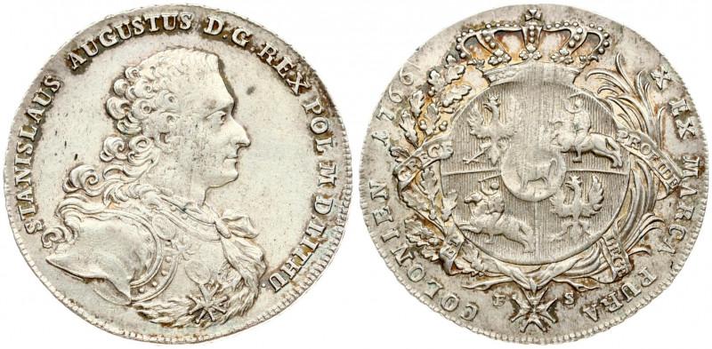 Poland 1 Thaler 1766 FS Stanislaus Augustus(1764-95). Obverse: Bust right. Obver...