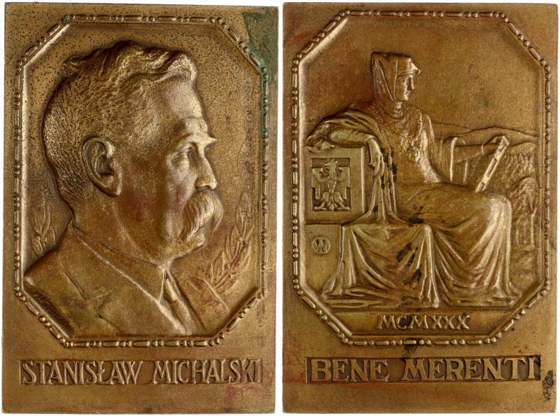 Poland Plaque (1930)— Stanislaw Michalski Polish Education Activist. Bronze. Wei...