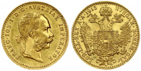 Austria 1 Ducat 1915 Restrike. Franz Joseph I(1848-1916). Obverse: Laureate head right; heavy whiskers. Reverse: Crowned imperial double eagle. Gold 3...
