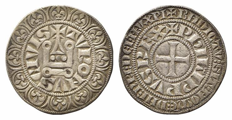 FRANCIA. Filippo IV (ca. 1305). Grosso Tornese Ag (3,97 g). BB