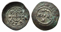 BRESCIA. Monetazione comunale a nome di Federico I (1186-1254). Denaro scodellato Mi (0,76 g). Biaggi 412. BB