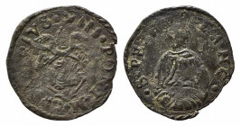FANO. Gregorio XIII (1572-1585). Quattrino con san Pietro. Mi (0,57 g). MIR 1273. qBB