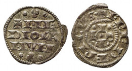 MILANO. Monetazione comunale a nome di Federico (1240-1310). Denaro Imperiale piano Ag (0,77 g). MIR 59. BB-SPL