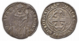 MILANO. Azzone Visconti (1329-1339). Grosso da 2 soldi Ag (2,84 g). MIR 87/1; Cr. 2. Con cartellino di vecchia raccolta. qBB
